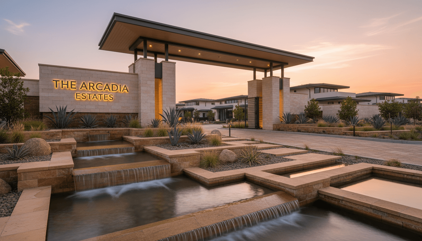 Luxury residential investment property at dusk